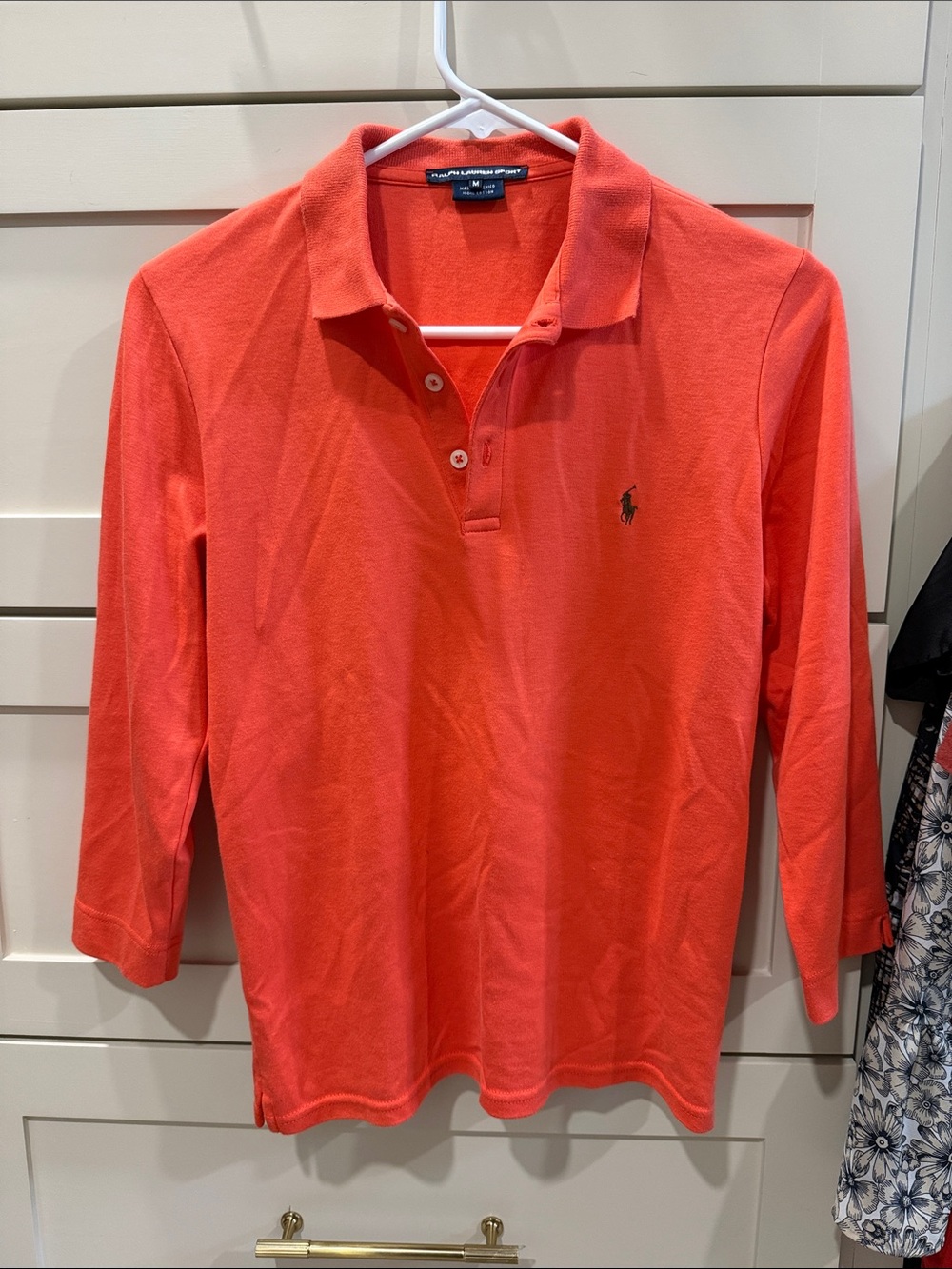 Ralph Lauren sport Coral-Orange 3/4 Sleeve Polo